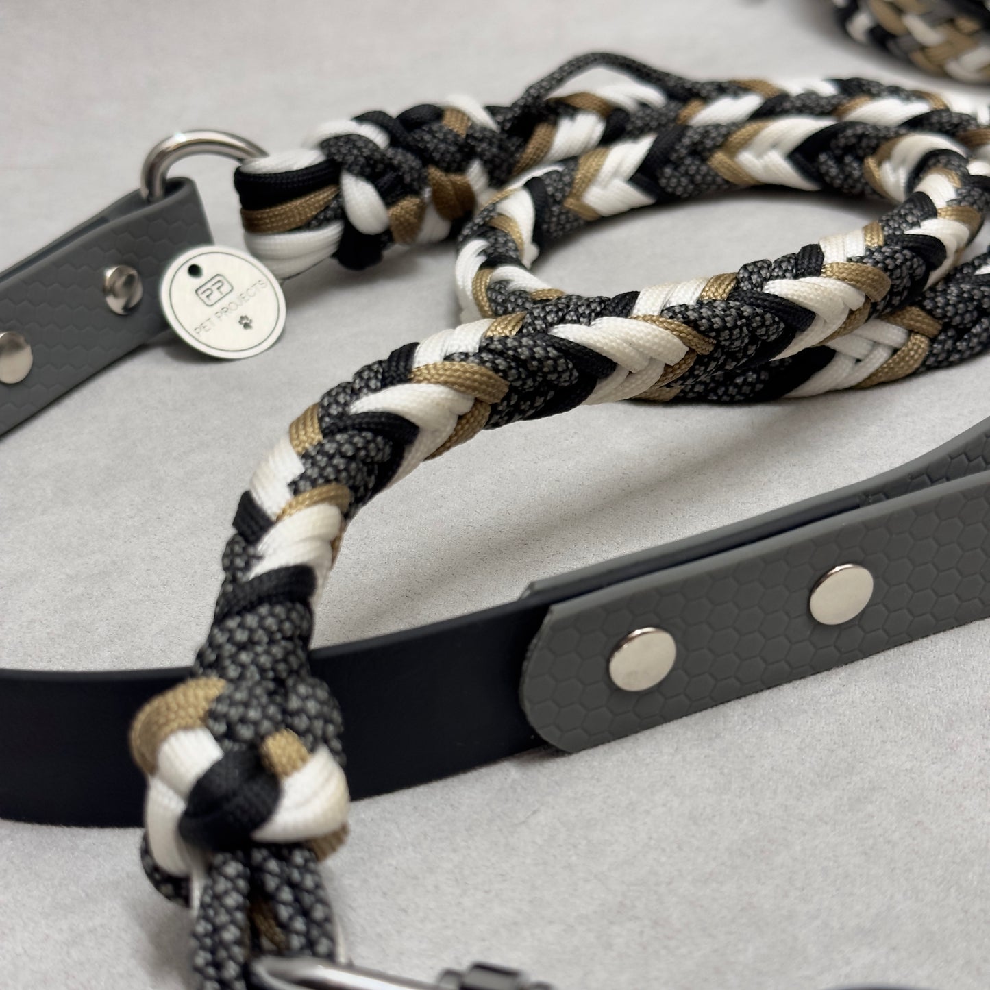 Guinzaglio intreccio paracord herringbone e biothane 25mm - PET PROJECTS