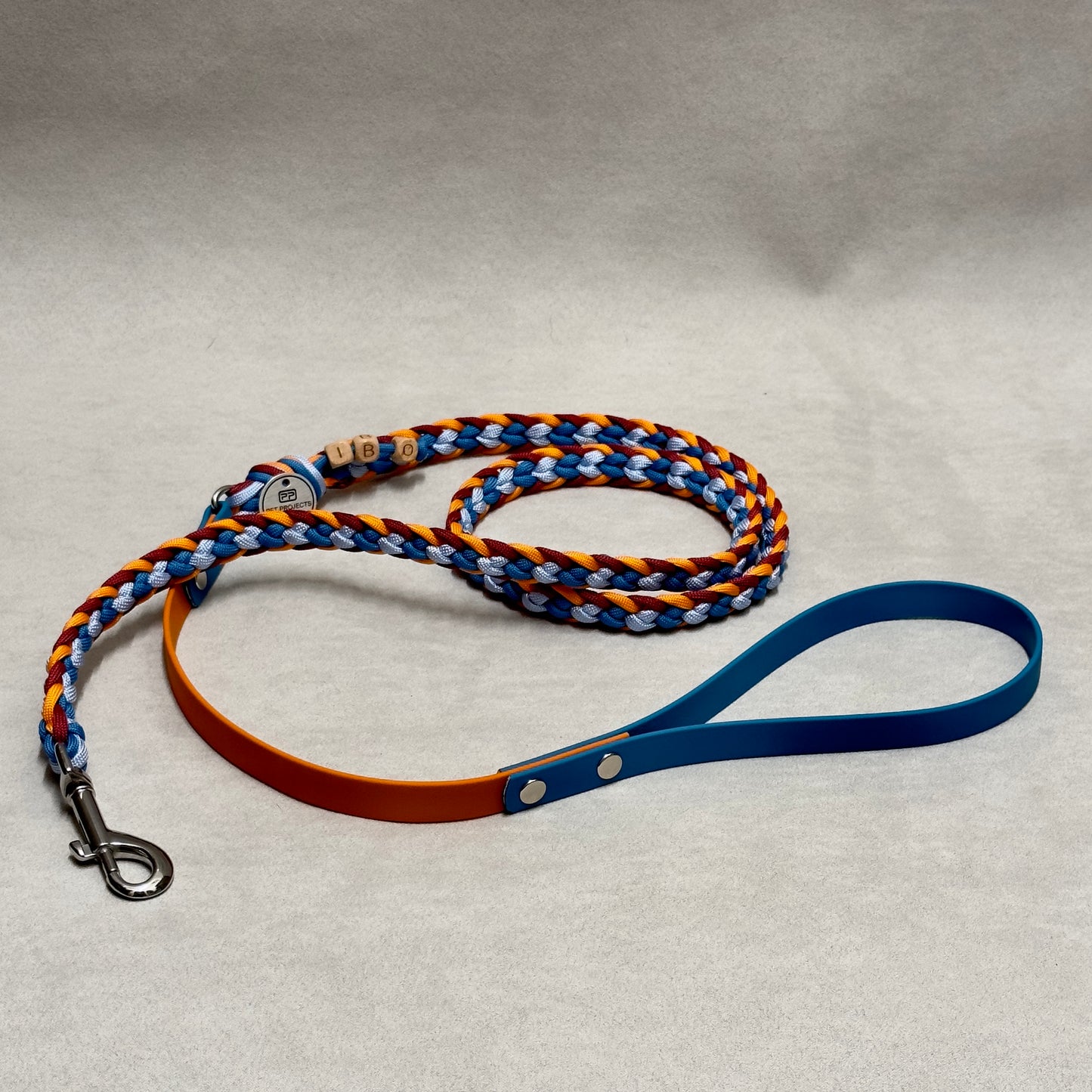 Guinzaglio intreccio paracord karayatsu e biothane mini 16mm