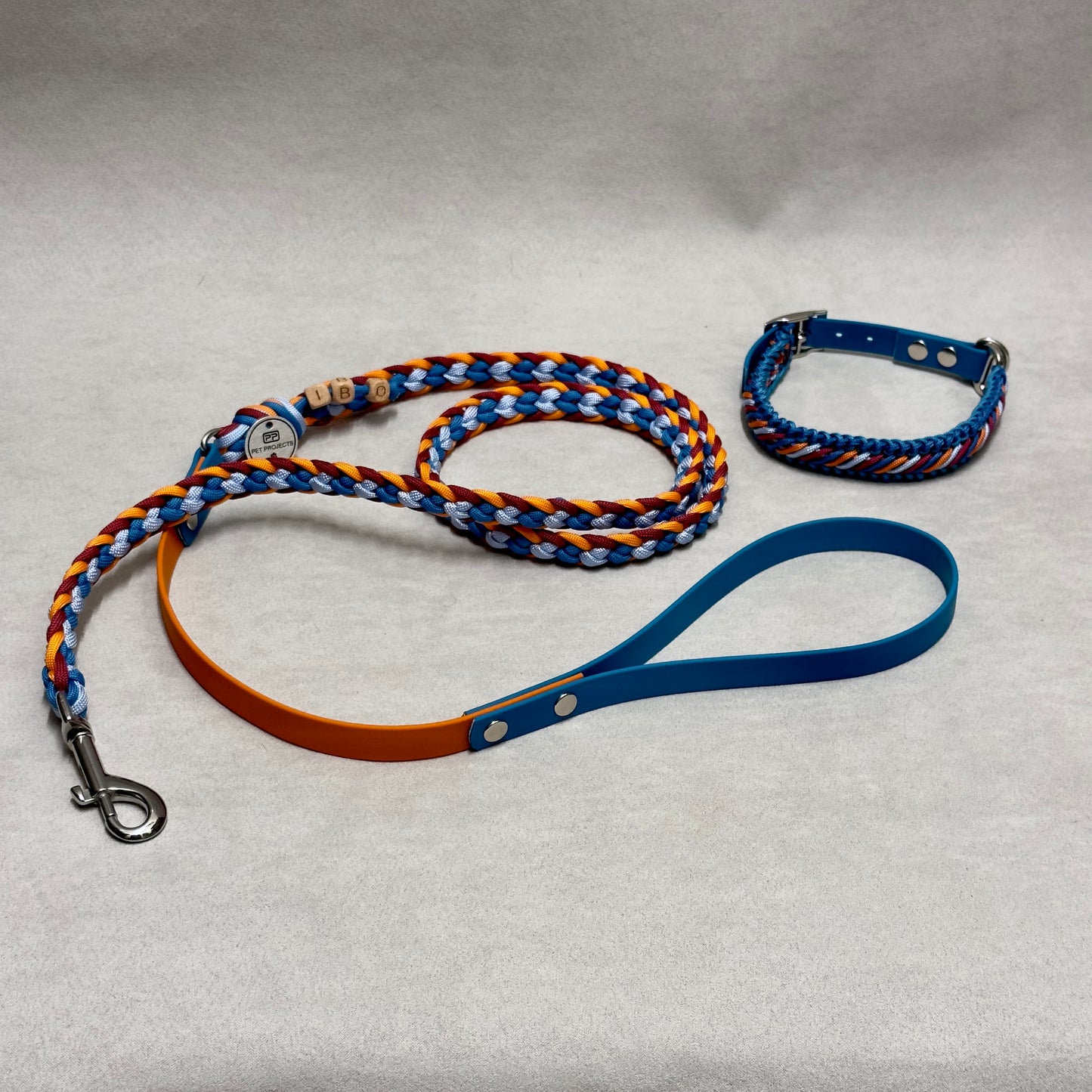 Guinzaglio intreccio paracord karayatsu e biothane mini 16mm