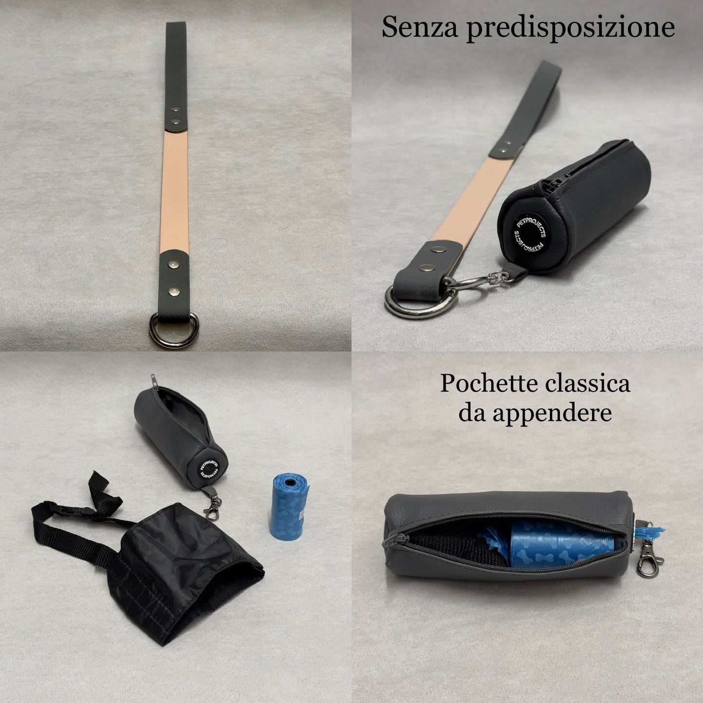 Guinzaglio corda monocolore e biothane 16mm