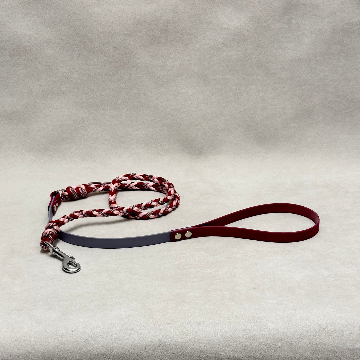 Guinzaglio intreccio paracord herringbone e biothane 16mm