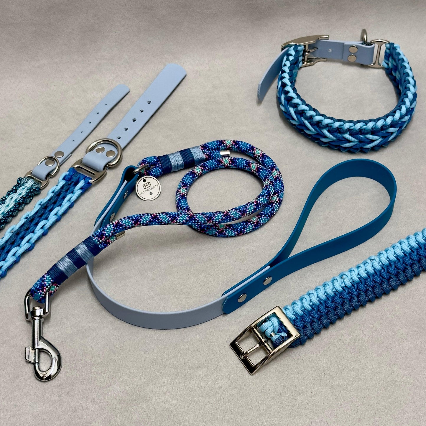 Guinzaglio corda multicolore e biothane 25mm - PET PROJECTS