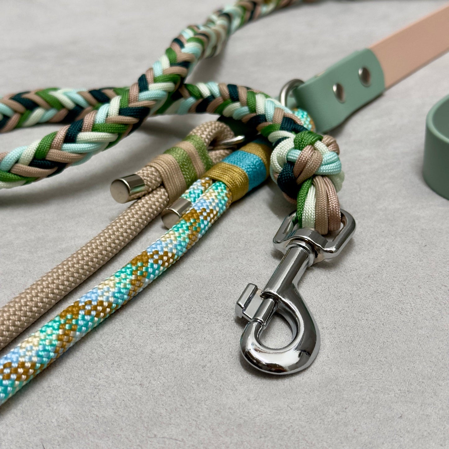 Guinzaglio intreccio paracord herringbone e biothane 25mm - PET PROJECTS