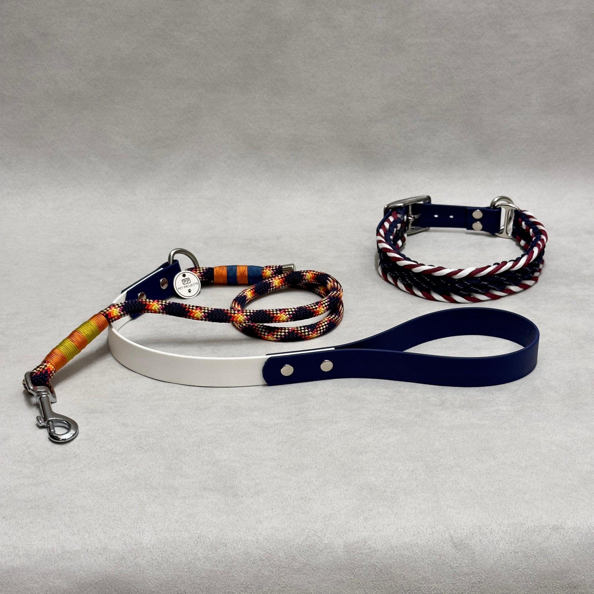 Guinzaglio corda multicolore e biothane 25mm - PET PROJECTS